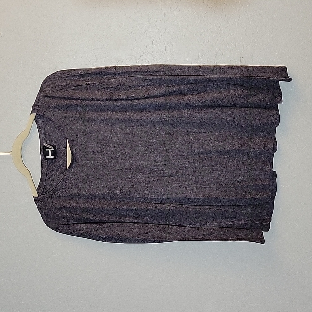 H By BORDEAUX Back Wrap Long Sleeve Oversize Ribbed Top